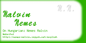 malvin nemes business card